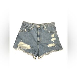 Signature by Levi Strauss Distressed Denim Cutoff Shorts - Blue